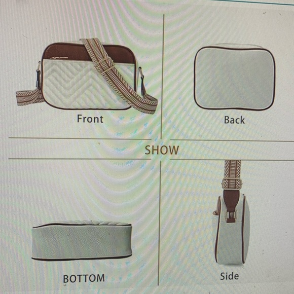 Small crossbody bag trendy vegan leather adjustable wide guitar strap - Picture 8 of 9